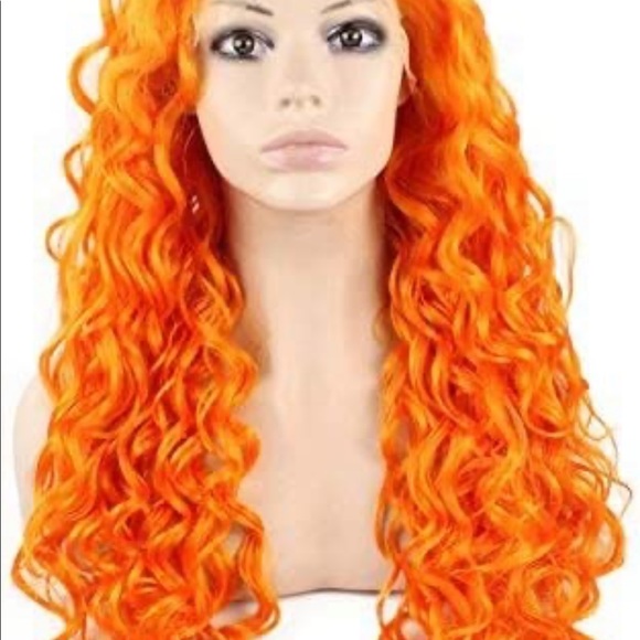 ♥️ 22” ORANGE KINKY CURLY LACE-FRONT FRONT WIG - Picture 6 of 6
